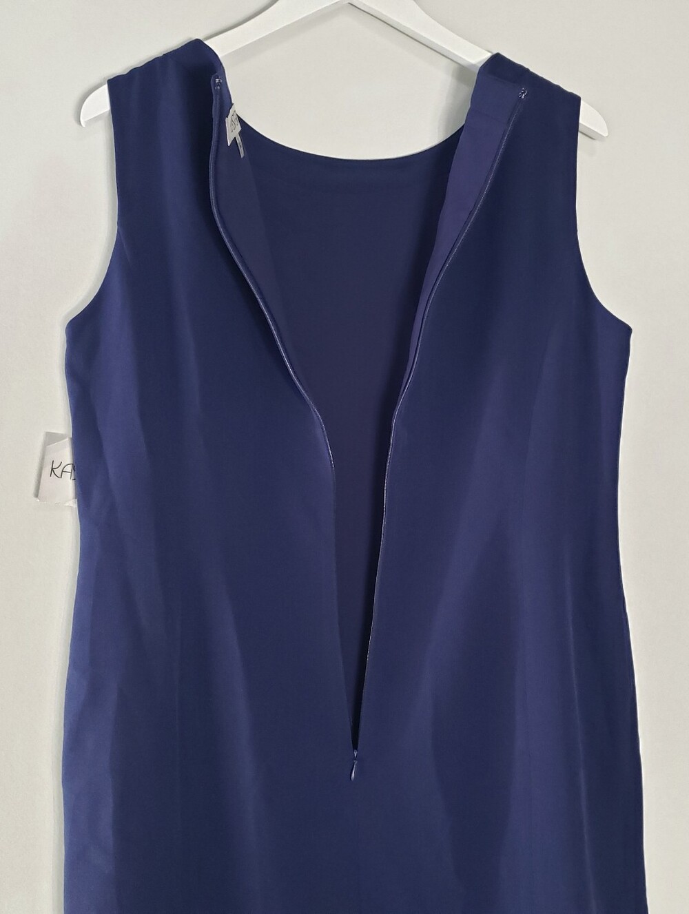 Kasper NWT Sleeveless Midi Sheath Dress 12 Navy Blue Career Office Work Business - Picture 8 of 16